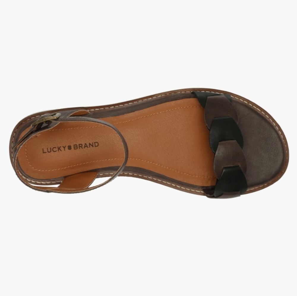 NEW LUCKY BRAND | $79 Kyndall Two-Toned Leather Sandals - Picture 6 of 8